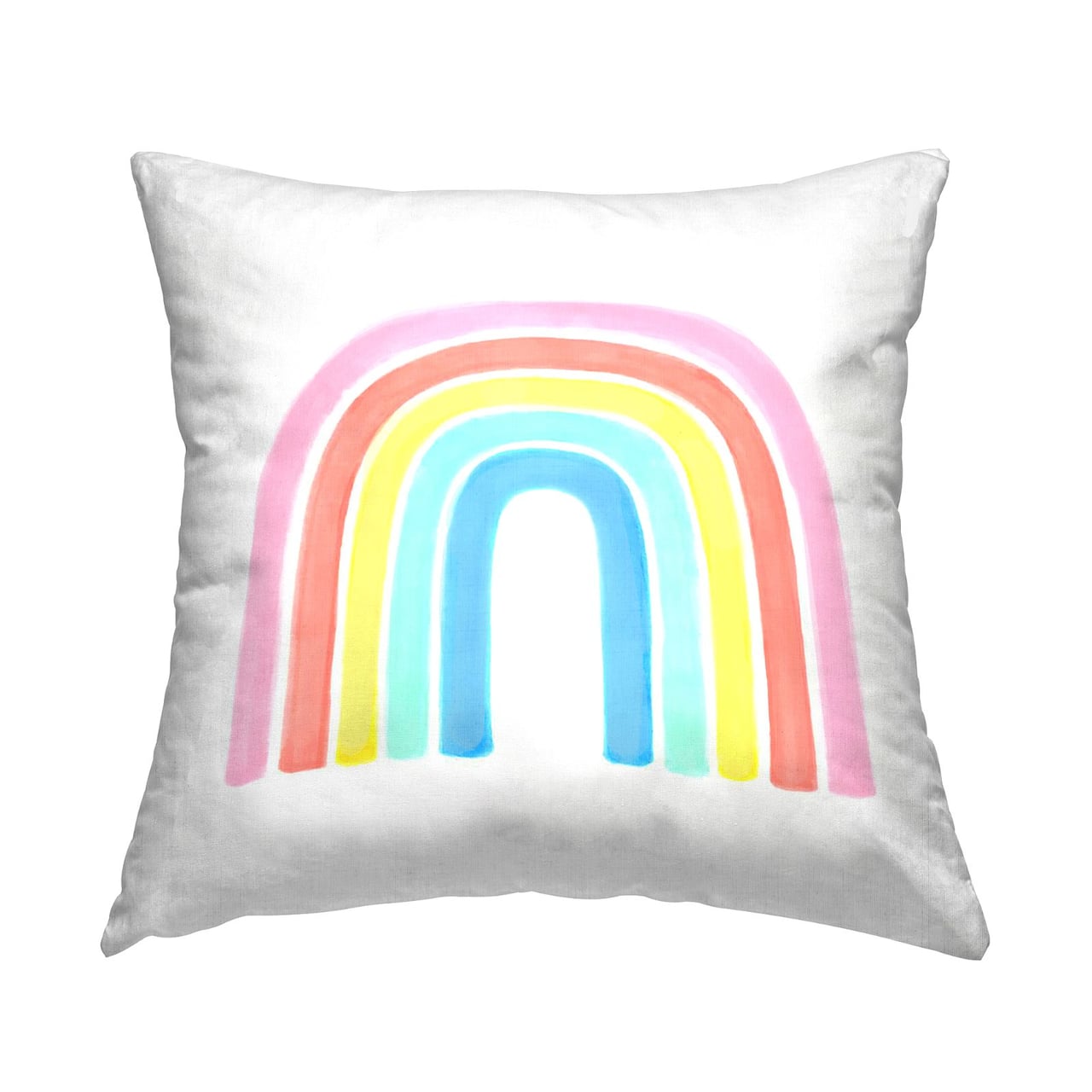 Stupell Industries Traditional Pastel Arch Rainbow Children's Striped Pattern Throw Pillow 18" x 18"